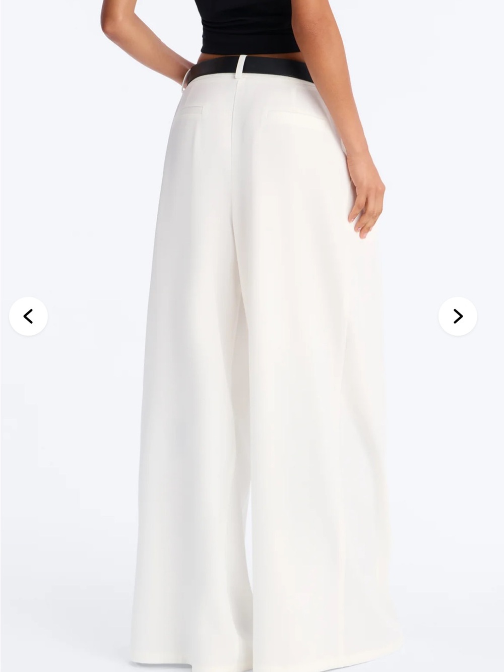 Fashion Nova White High-Waist Wide Leg Pleated Pants - Picture 2 of 4